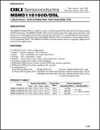 datasheet for MSM5118160DSL-70JS by 