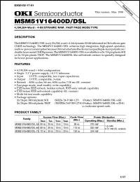 datasheet for MSM51V16400D-60SJ by 