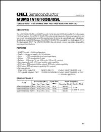 datasheet for MSM51V18165BSL-70TS-K by 