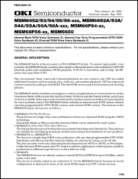 datasheet for MSM6652-xxxRS by 