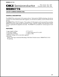 datasheet for MSM6778AV-Z-01 by 