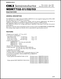 datasheet for MSM7702-03MS-K by 