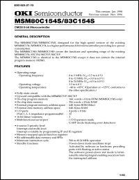 datasheet for MSM83C154S-xxxJS by 