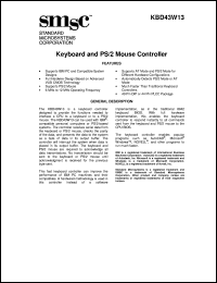 datasheet for KBD43W13 by Standard Microsystems Corporation