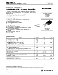 datasheet for MBR4045WT by Motorola