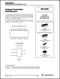 datasheet for MC1658FN by Motorola