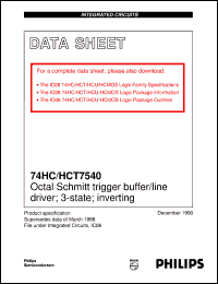 datasheet for 74HC7540D by Philips Semiconductors