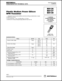 datasheet for BD135 by Motorola