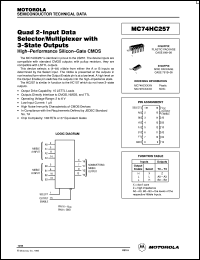 datasheet for MC74HC257N by Motorola