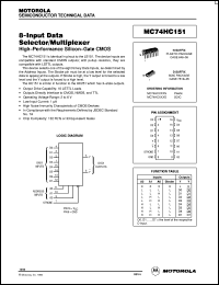 datasheet for MC74HC151D by Motorola