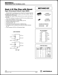 datasheet for MC74HC107N by Motorola