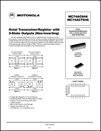 datasheet for MC74AC646DW by Motorola