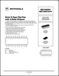 datasheet for MC74AC574N by Motorola
