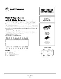 datasheet for MC74AC564N by Motorola