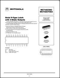 datasheet for MC74AC563DW by Motorola