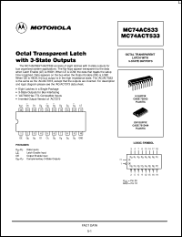 datasheet for MC74ACT533N by Motorola