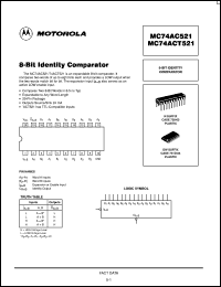 datasheet for MC74AC521N by Motorola