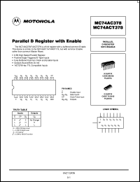 datasheet for MC74ACT378N by Motorola
