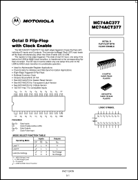 datasheet for MC74AC377N by Motorola