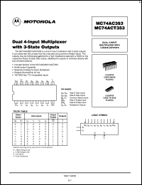 datasheet for MC74ACT353N by Motorola