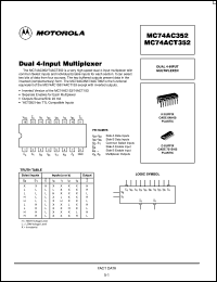 datasheet for MC74ACT352N by Motorola
