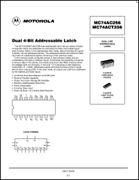 datasheet for MC74ACT256D by Motorola