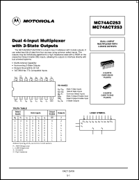datasheet for MC74ACT253N by Motorola
