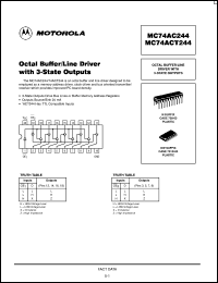 datasheet for MC74AC244DW by Motorola