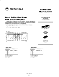 datasheet for MC74ACT241DW by Motorola