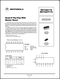 datasheet for MC74AC175D by Motorola