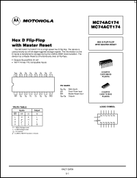 datasheet for MC74ACT174N by Motorola