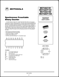 datasheet for MC74ACT163N by Motorola