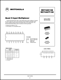 datasheet for MC74ACT158N by Motorola