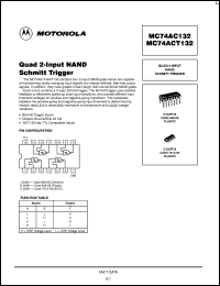 datasheet for MC74AC132D by Motorola