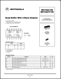 datasheet for MC74ACT126D by Motorola