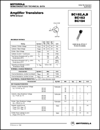 datasheet for BC182A by Motorola