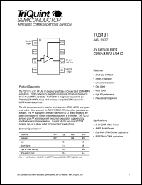 datasheet for TQ3131 by TriQuint Semiconductor, Inc.
