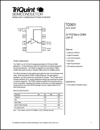 datasheet for TQ3631 by TriQuint Semiconductor, Inc.
