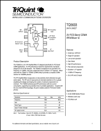 datasheet for TQ5633 by TriQuint Semiconductor, Inc.