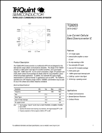 datasheet for TQ9203 by TriQuint Semiconductor, Inc.