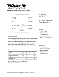 datasheet for TQ9132B by TriQuint Semiconductor, Inc.