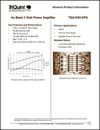 datasheet for TGA1055-EPU by TriQuint Semiconductor, Inc.