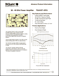 datasheet for TGA1071-EPU by TriQuint Semiconductor, Inc.