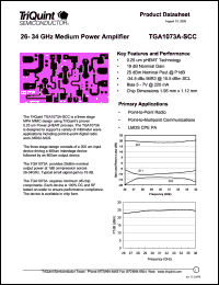datasheet for TGA1073A-SCC by TriQuint Semiconductor, Inc.