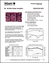 datasheet for TGA1073C-SCC by TriQuint Semiconductor, Inc.
