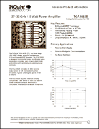 datasheet for TGA1082B by TriQuint Semiconductor, Inc.