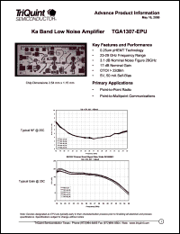 datasheet for TGA1307-EPU by TriQuint Semiconductor, Inc.
