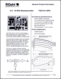 datasheet for TGC1411-EPU by TriQuint Semiconductor, Inc.