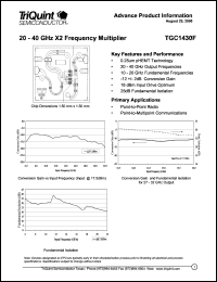 datasheet for TGC1430F by TriQuint Semiconductor, Inc.