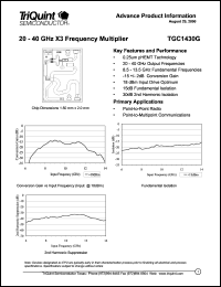 datasheet for TGC1430G by TriQuint Semiconductor, Inc.